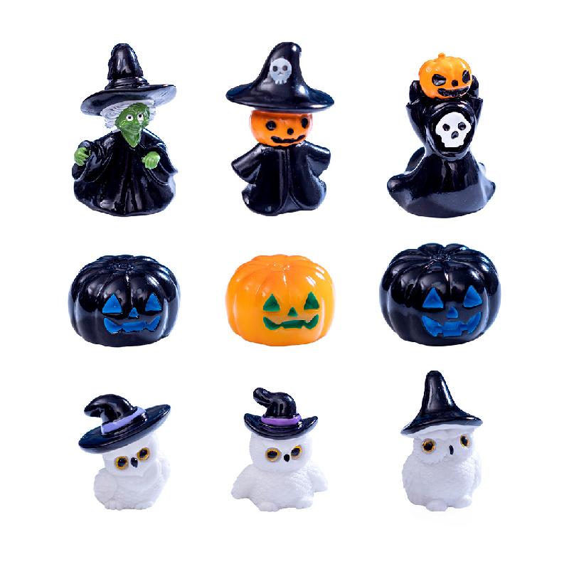 Ma quái bí ngô và phù thủy - phụ kiện trang trí DIY cho Halloween, cảnh quan mini xuất khẩu, mô hình nhỏ dễ thương (ZC-1380)