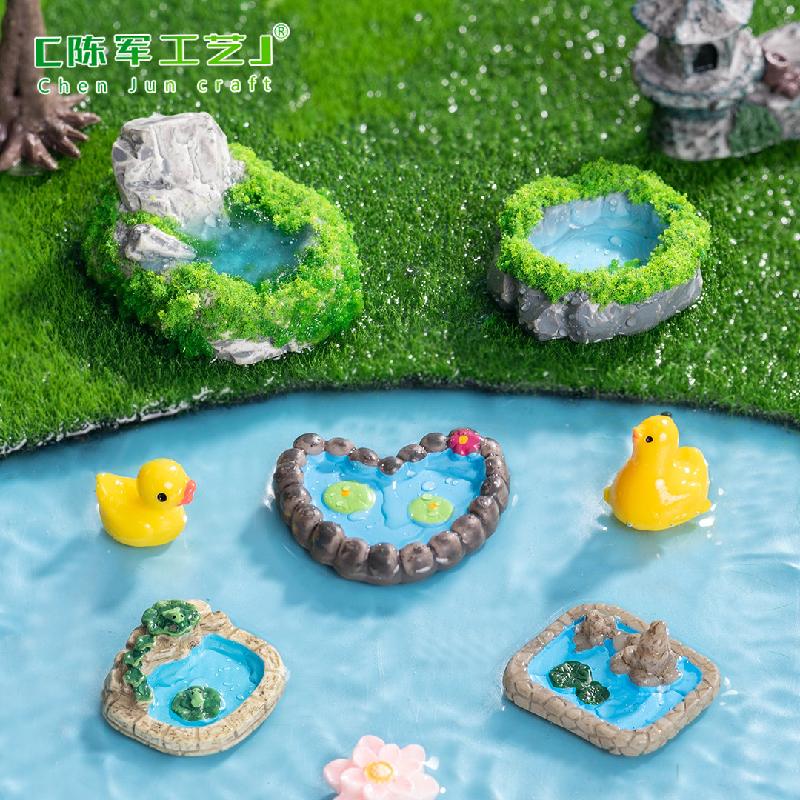 苔藓微景观创意仿真水池塔楼园艺造景 DIY装饰配件微缩迷你小摆件