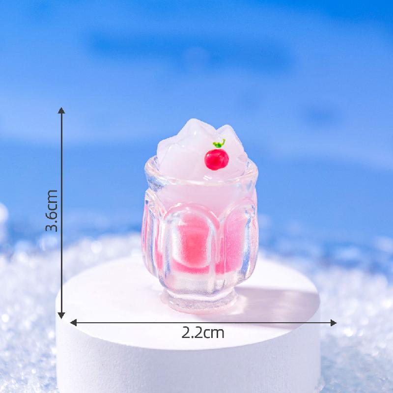 微景观创意仿真夜光夏日冰饮食玩 DIY装饰品挂配件迷你桌面小摆件