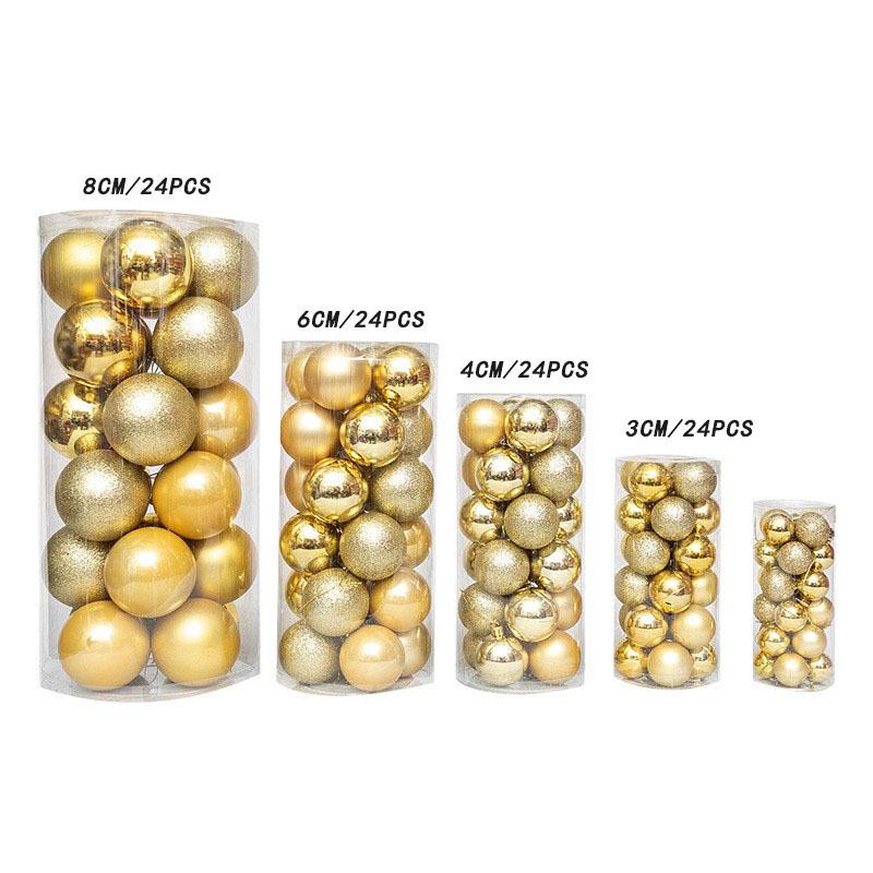 Quả cầu Giáng Sinh điện phân 3-6-8cm, nhựa, hoàn hảo cho trang trí cây thông, treo trên trần và trang trí cửa hàng.
