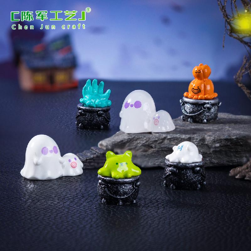 跨境外贸微景观创意女巫坩埚万圣节造景 DIY装饰品配件迷你小摆件