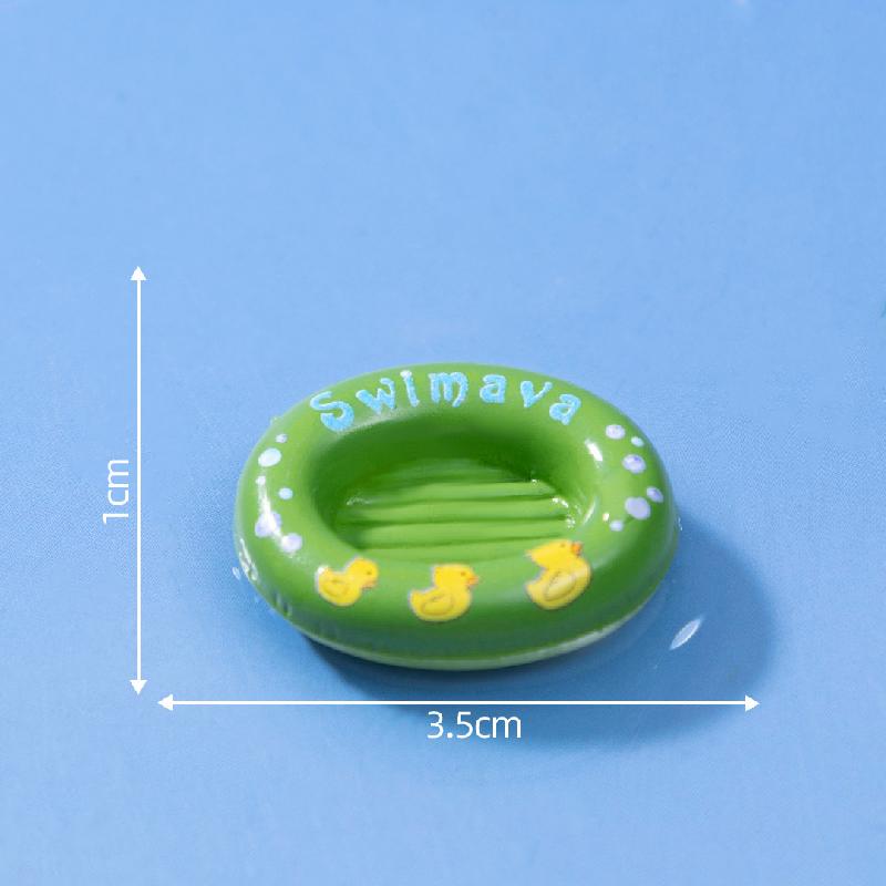 微景观创意游泳圈气垫船海洋动物水族造景 DIY装饰配件迷你小摆件