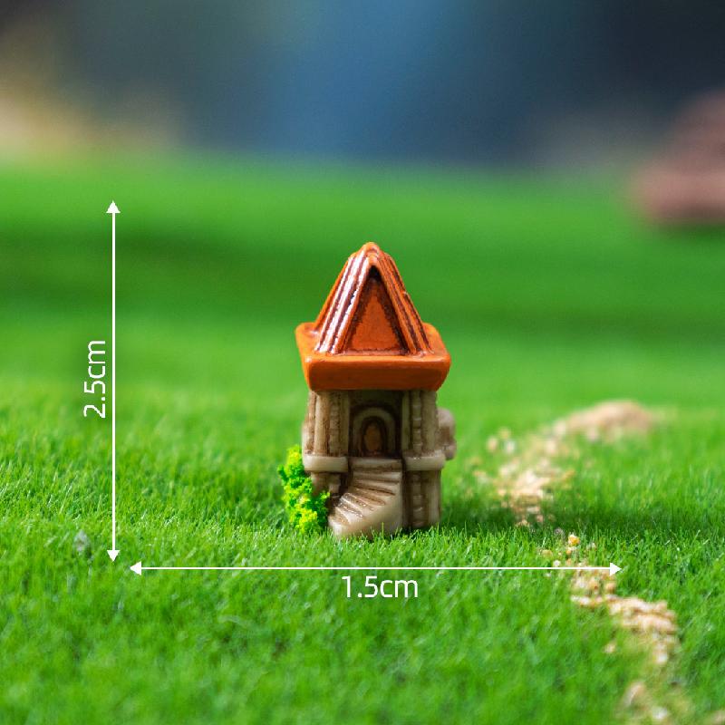 跨境新品微景观创意复古小城堡房子 DIY装饰品配件迷你树脂小摆件
