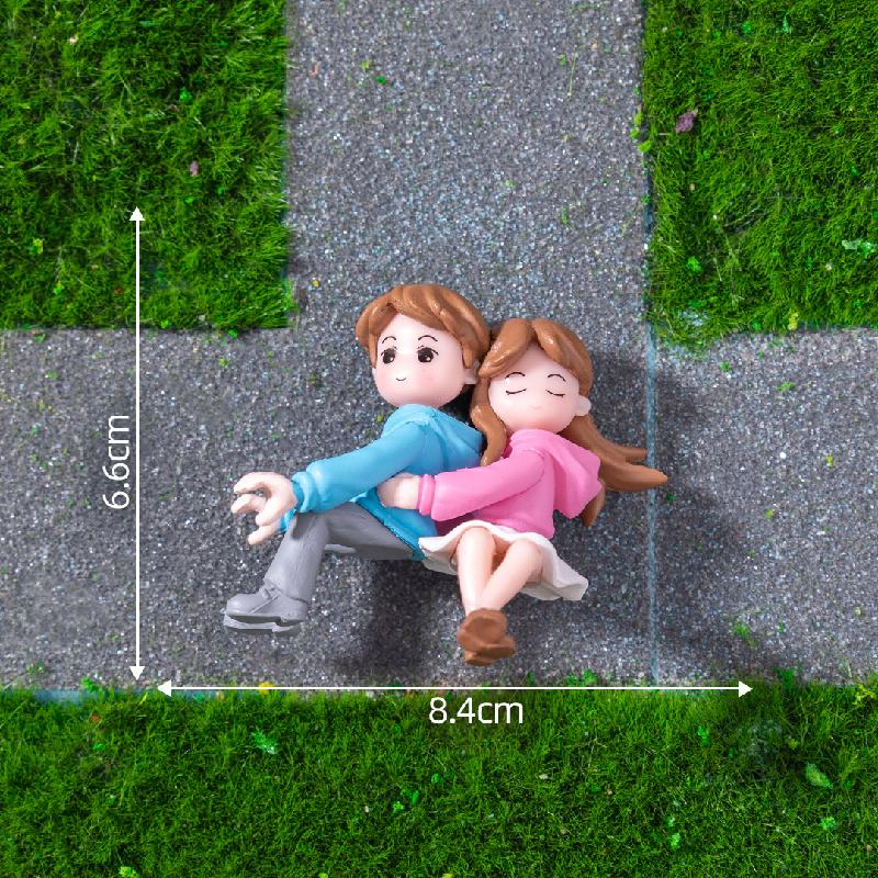 微景观创意卡通摩托车情侣公仔 DIY装饰品配件迷你车载桌面小摆件