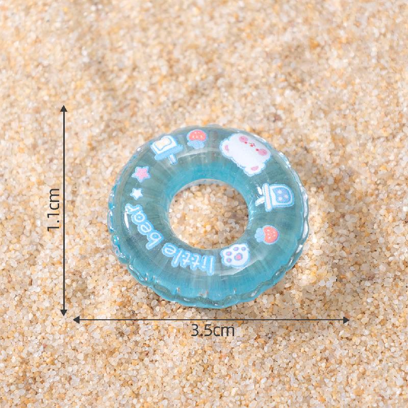 微景观创意夜光可爱游泳圈沙滩造景 DIY装饰配件迷你生态瓶小摆件