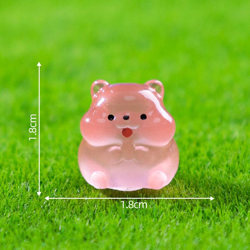 微景观创意可爱夜光胖胖小仓鼠 园艺造景DIY装饰品配件迷你小摆件