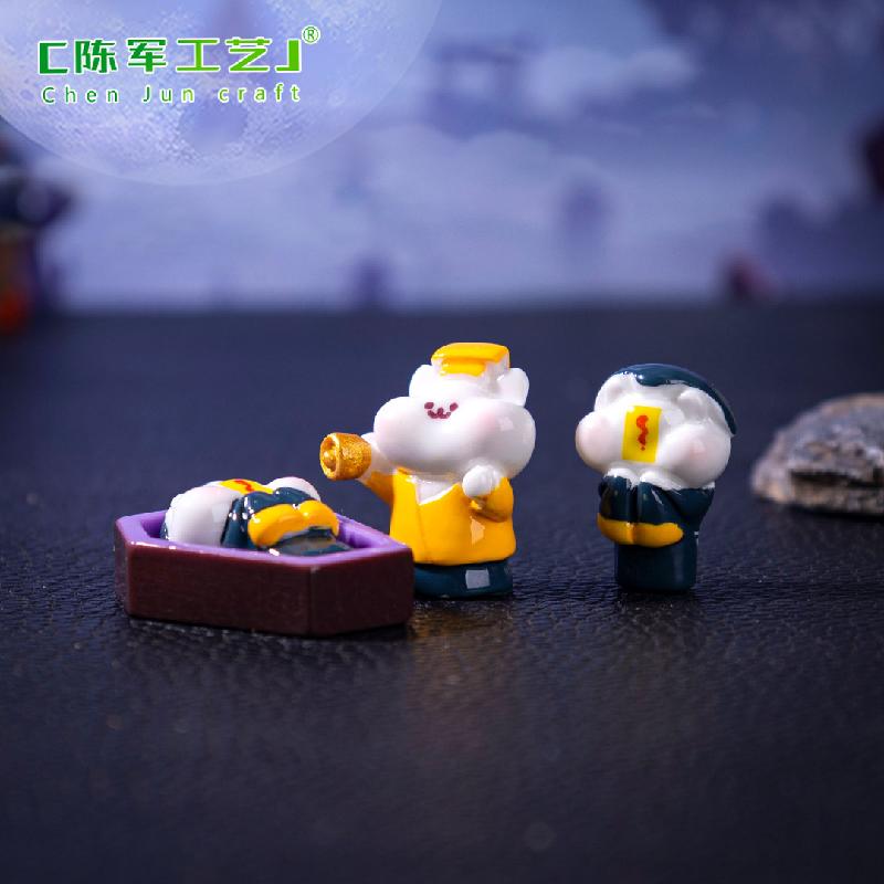 跨境新品微景观棺材僵尸萌粒万圣节造景 DIY装饰品配件迷你小摆件