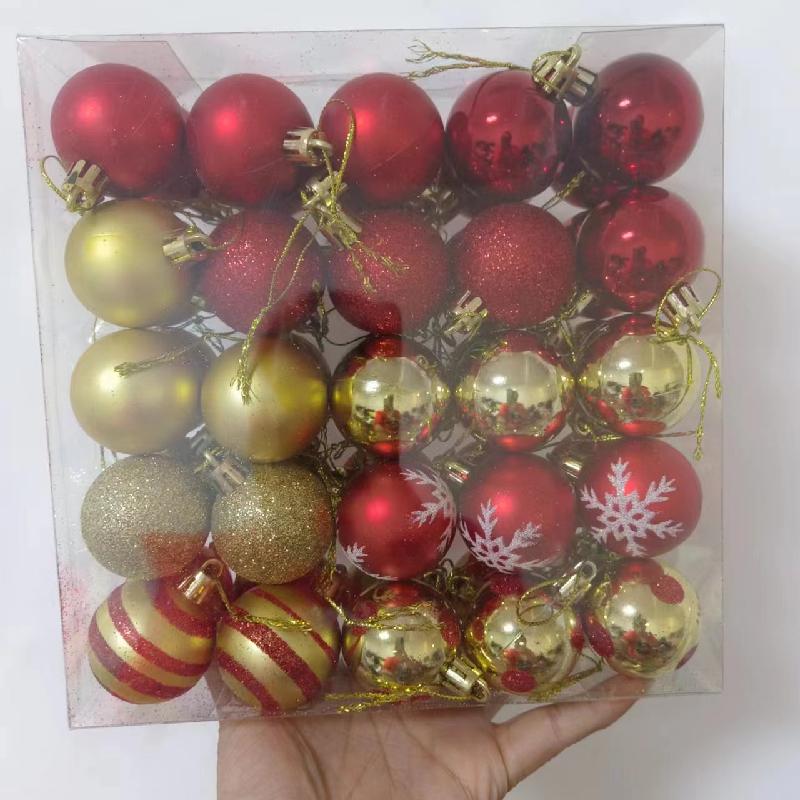 Bộ quà trang trí Giáng Sinh: bóng điện phân 4CM, 50 cái, bao gồm bóng vẽ màu, hoa và trang trí cho cây thông và đám cưới.