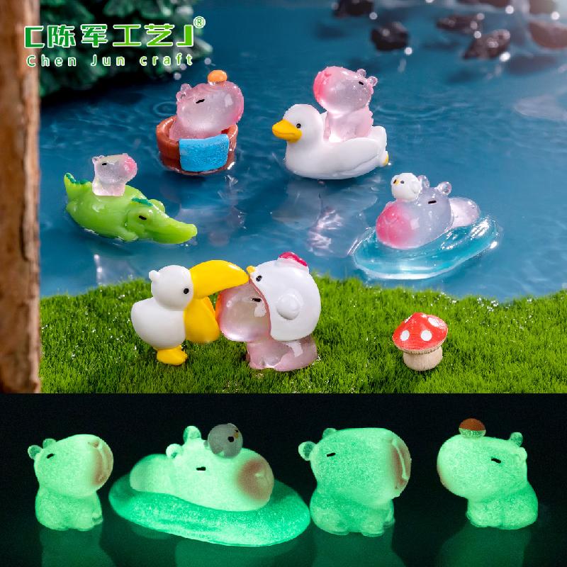 Những con capybara phát sáng mini - phụ kiện trang trí DIY, mô hình thu nhỏ cho bàn làm việc, đồ trang trí thú vị (ZC-1384)