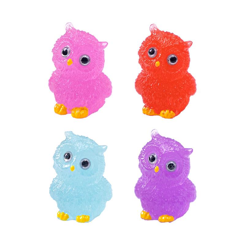 跨境微景观夜光萌萌猫头鹰公仔园艺造景 DIY装饰品配件迷你小摆件