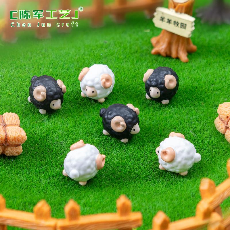 微景观创意可爱黑白小绵羊愿意造景 DIY装饰品配件迷你微缩小摆件