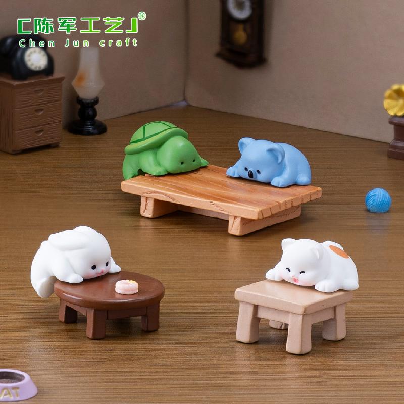 微景观创意可爱小猪乌龟趴趴小动物公仔 DIY装饰品配件迷你小摆件