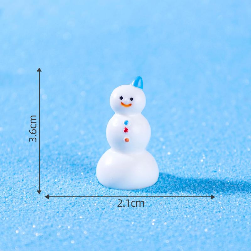 跨境新品微景观创意雪人麋鹿圣诞节 DIY装饰品配件迷你树脂小摆件