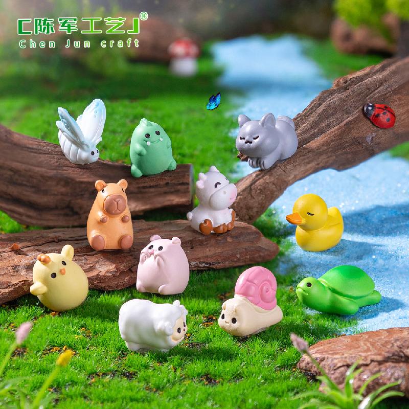 微景观创意迷你小猪小猫动物萌粒 DIY装饰配件迷你车载桌面小摆件