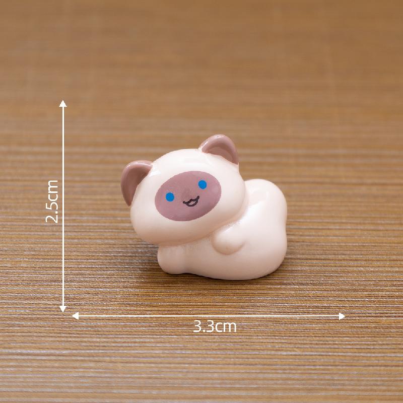 微景观创意活泼暹罗猫公仔娃屋 DIY装饰品配件迷你车载桌面小摆件