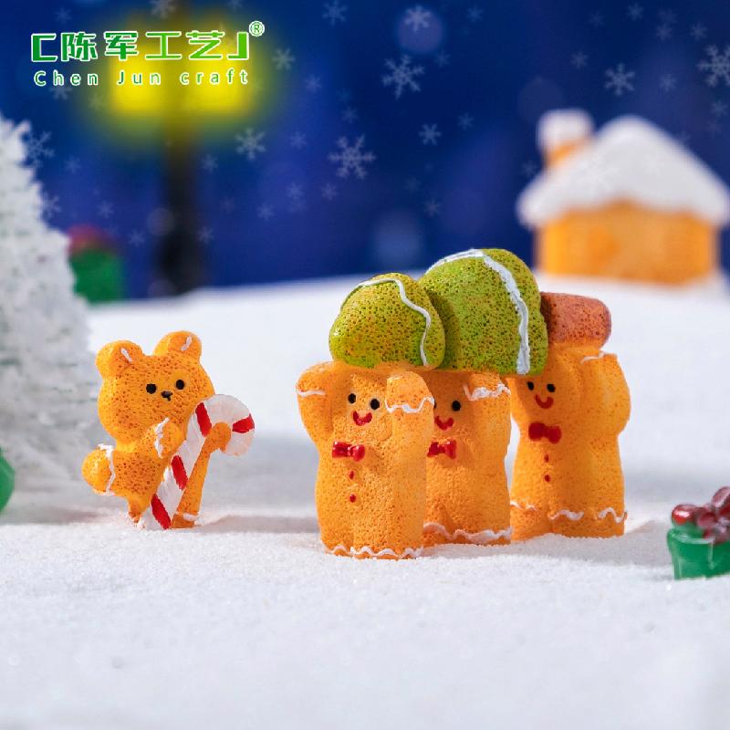 微景观创意圣诞姜饼人小动物公仔 DIY装饰品挂配件迷你桌面小摆件