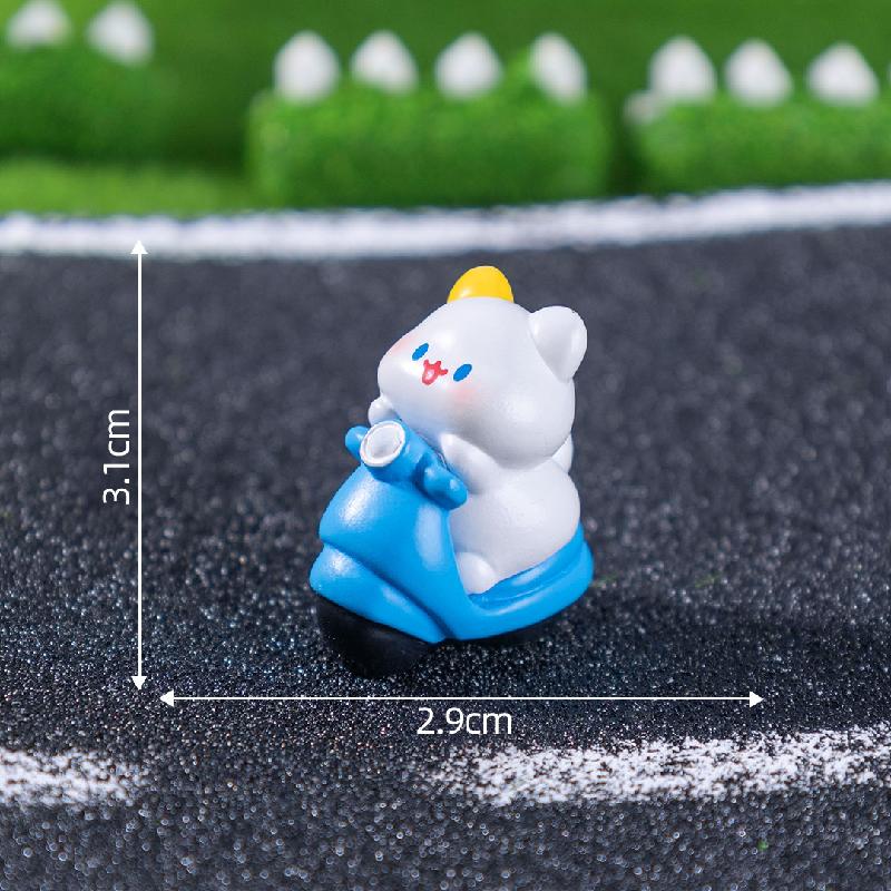 Tiểu cảnh mèo đi xe đạp, búp bê DIY, phụ kiện treo xe hơi tiểu cảnh mini (ZC-599)