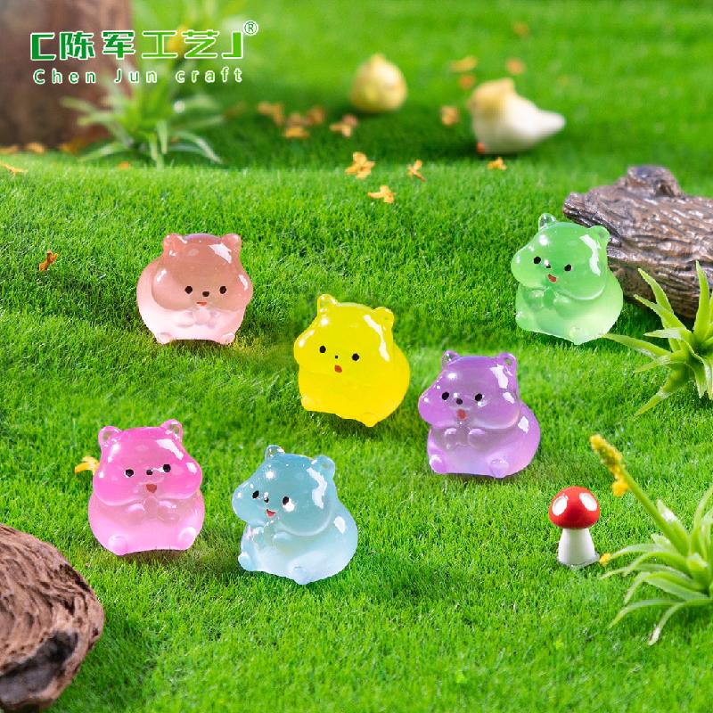 微景观创意可爱夜光胖胖小仓鼠 园艺造景DIY装饰品配件迷你小摆件