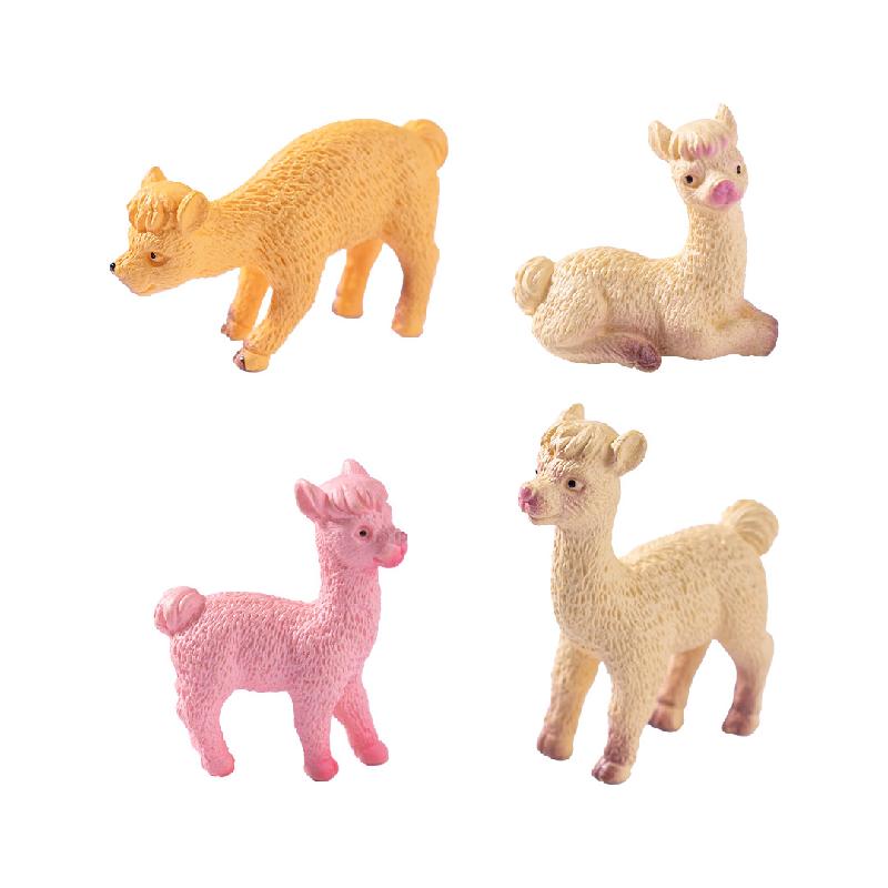 微景观创意仿真可爱羊驼公仔园艺造景DIY装饰品配件PVC塑料小摆件