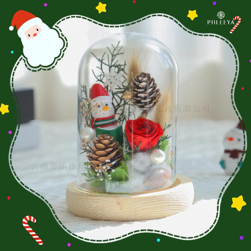 Hoa hồng vĩnh cửu cây thông Noel quà Valentine Thất Tịch (HK-80)