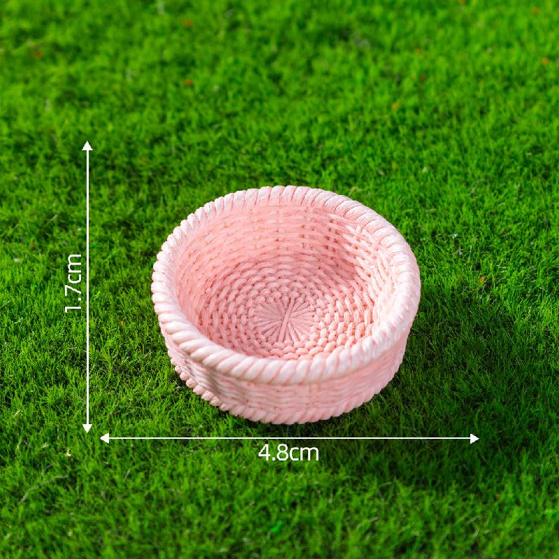 微景观创意仿真竹编篮子竹筐模型造景 DIY装饰配件微缩迷你小摆件