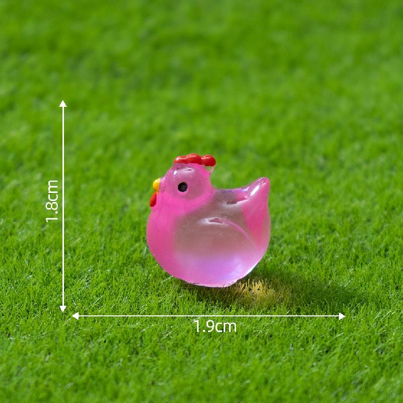 微景观创意夜光小公鸡萌粒公仔园艺造景 DIY装饰品配件迷你小摆件