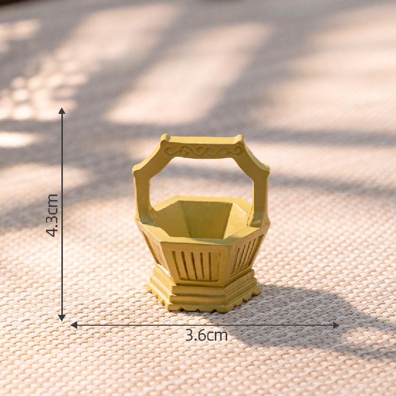 微景观创意古风食盒篮子模型 娃娃屋diy装饰品配件微缩迷你小摆件