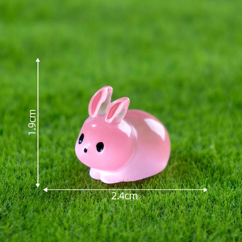 Tiểu cảnh thỏ phát sáng, trang trí xe hơi và bàn làm việc (ZC-114)