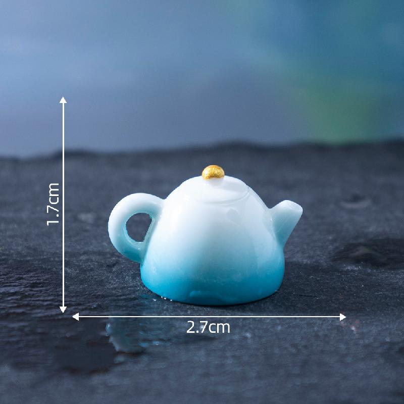 微景观创意国风青山茶具茶壶娃娃屋 DIY装饰品配件迷你微缩小摆件
