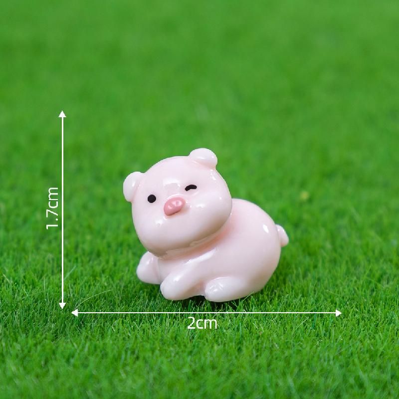 微景观可爱夜光胖墩墩小猪萌粒公仔DIY 装饰品配件迷你桌面小摆件