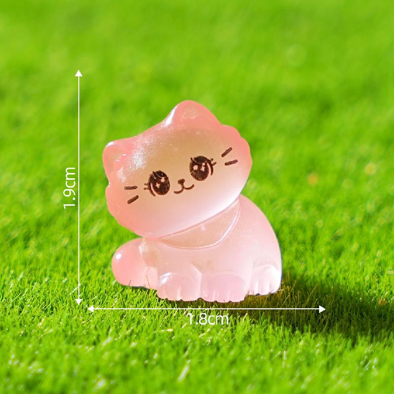 微景观创意新品夜光歪头小猫咪园艺造景 DIY装饰品配件迷你小摆件