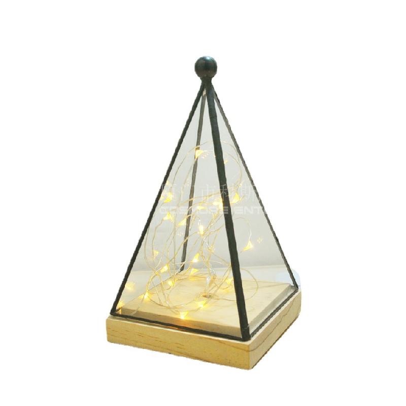 DG-152 Cây lửa, hoa bạc, cây gỗ, đế đèn kính LED