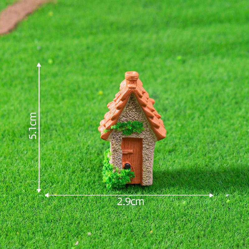 跨境新品微景观树桩屋木椅砖片庭院造景 DIY装饰品配件迷你小摆件