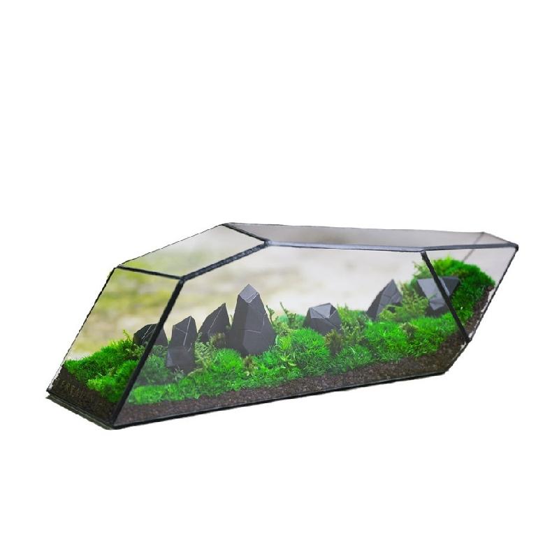 苔藓微景观玻璃花房器皿生态雨林缸造景流水植物墙花盆器鱼玻璃罩