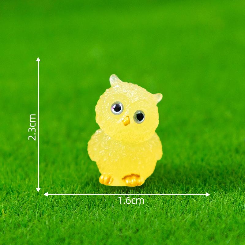 跨境微景观夜光萌萌猫头鹰公仔园艺造景 DIY装饰品配件迷你小摆件