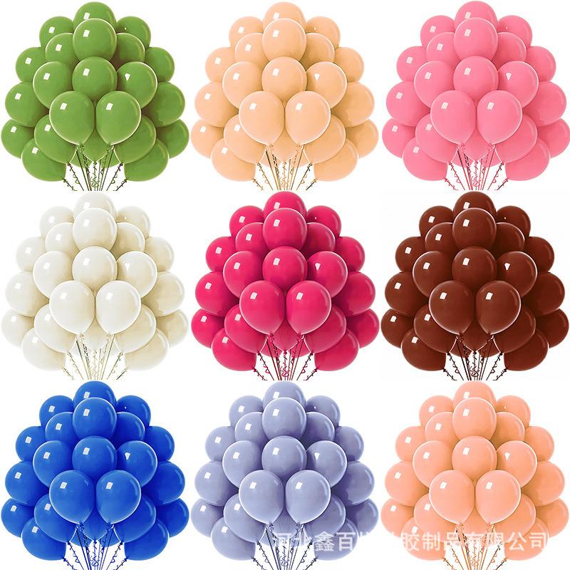 Bộ bóng bay 10 inch cho sinh nhật và tiệc cưới, bao gồm dây bóng bay và bóng bay màu macaron cổ điển. Phù hợp cho trang trí tiệc và sự kiện, bán buôn.