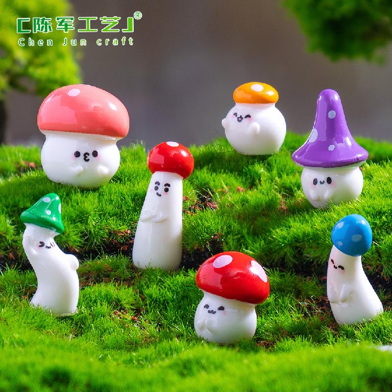 微景观创意趣味歪头小蘑菇萌粒园艺造景 DIY装饰品配件迷你小摆件