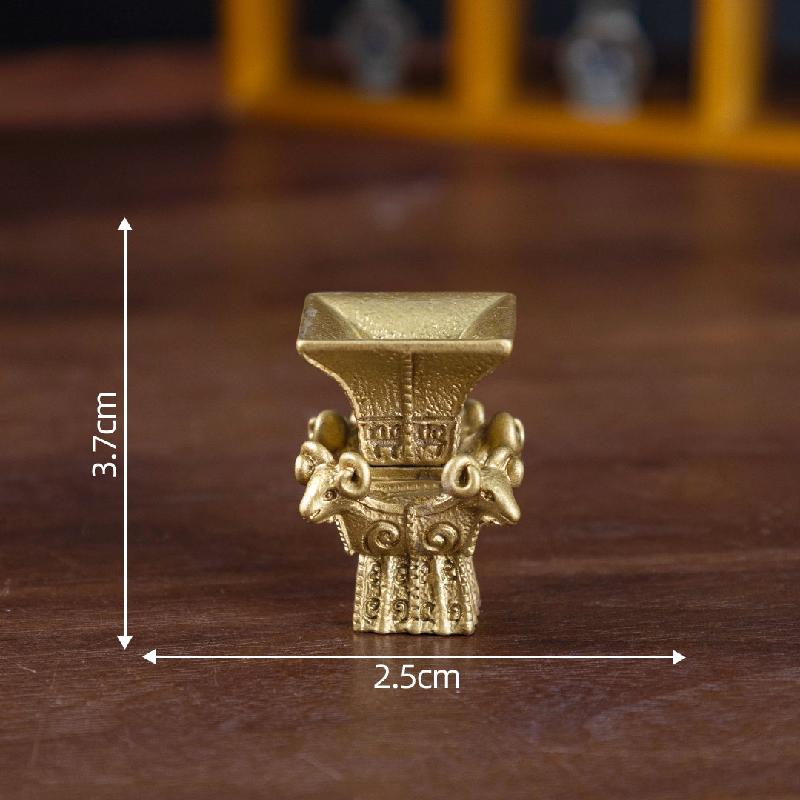 微景观创意仿真博物馆文物四羊方尊 DIY装饰品配件迷你挖宝小摆件