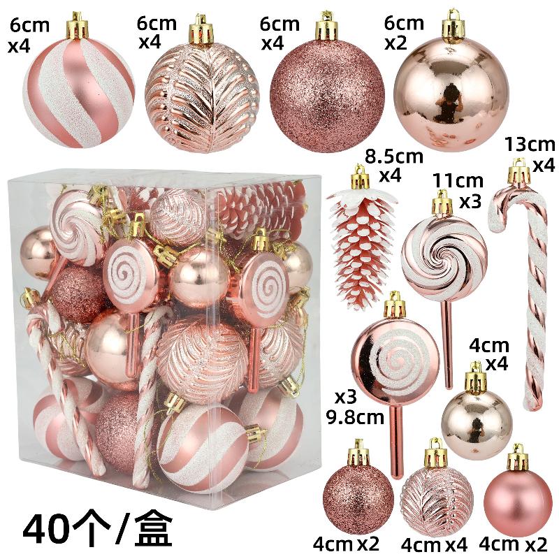 Trang trí Noel: Bộ bóng Noel 6cm/4cm, quà tặng hộp đẹp
