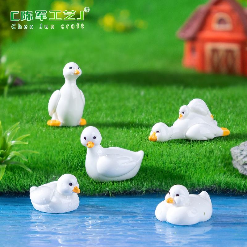 微景观创意可爱白白胖胖小鸭子园艺造景 DIY装饰品配件迷你小摆件