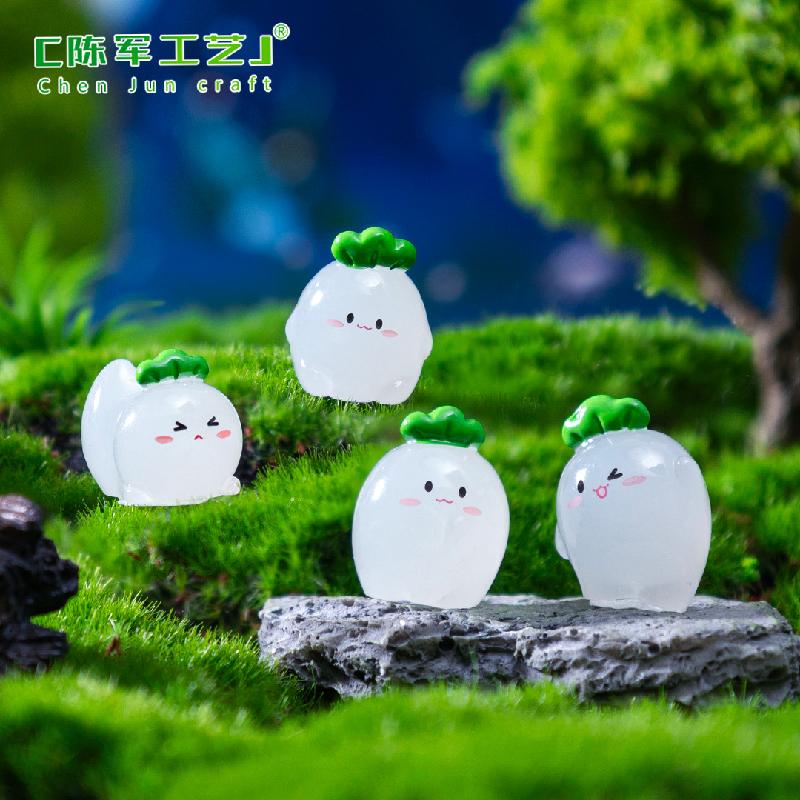 跨境微景观创意可爱夜光萝卜精灵萌粒公仔 DIY装饰配件迷你小摆件