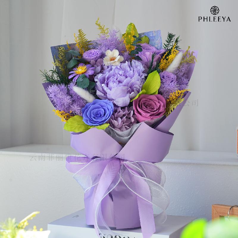 Bó hoa mẫu đơn vĩnh cửu quà giáo viên Thất Tịch Valentine (HK-29)
