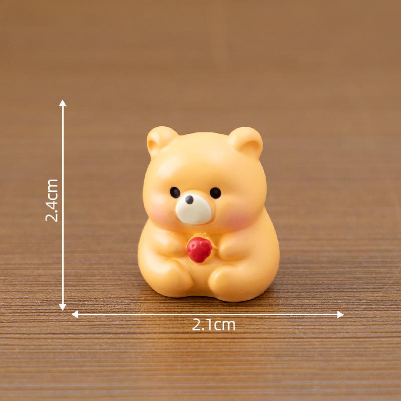 微景观创意萌萌小熊公仔萌粒娃娃屋 DIY装饰品配件迷你车载小摆件