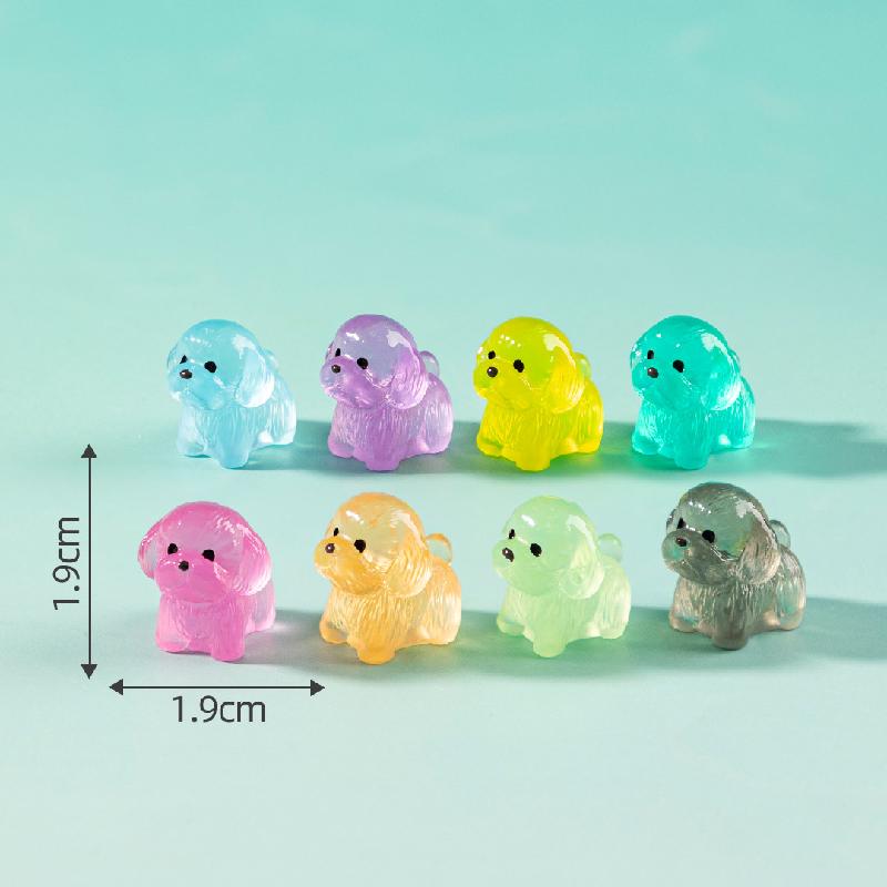 跨境微景观创意夜光简单小狗公仔 DIY装饰品挂配件迷你微缩小摆件