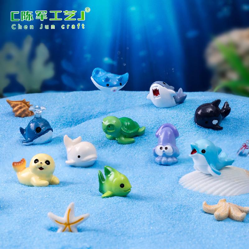 Phụ Kiện Tiểu Cảnh 微景观创意海豚海狮海洋动物萌粒海洋造景 DIY装饰配件迷你小摆件