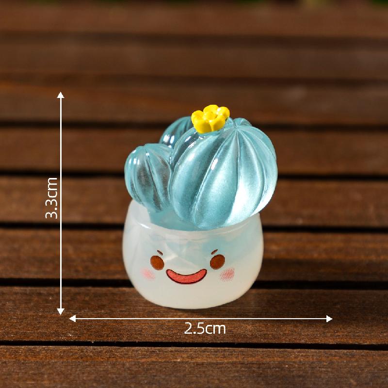 微景观夜光萌萌多肉仙人掌盆栽娃屋 DIY装饰品配件迷你桌面小摆件