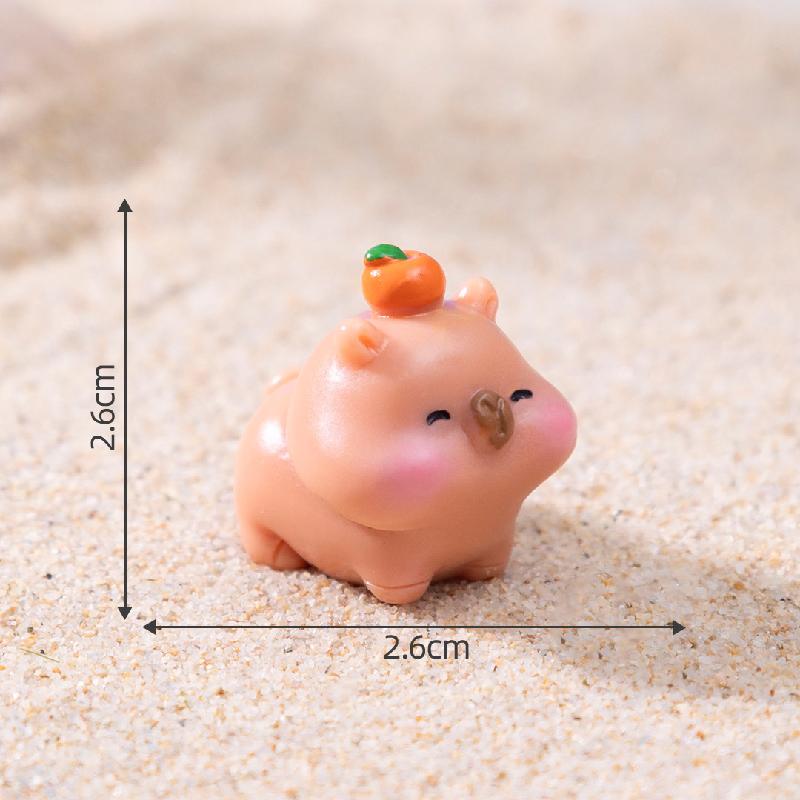 微景观创意简单卡皮巴拉公仔 DIY装饰品挂配件迷你车载桌面小摆件