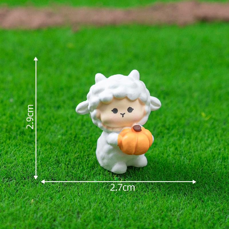 微景观创意可爱秋收小羊园艺造景 DIY装饰配件迷你车载桌面小摆件
