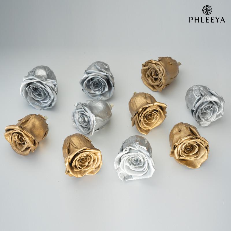 Hoa hồng vĩnh cửu mạ vàng 4–5cm DIY hoa khô cao cấp (HK-63)