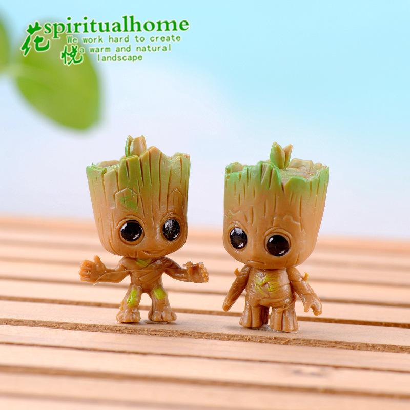 微景观树人卡通钥匙扣挂件摆件DIY多肉植物装饰树怪摆件创意盆景